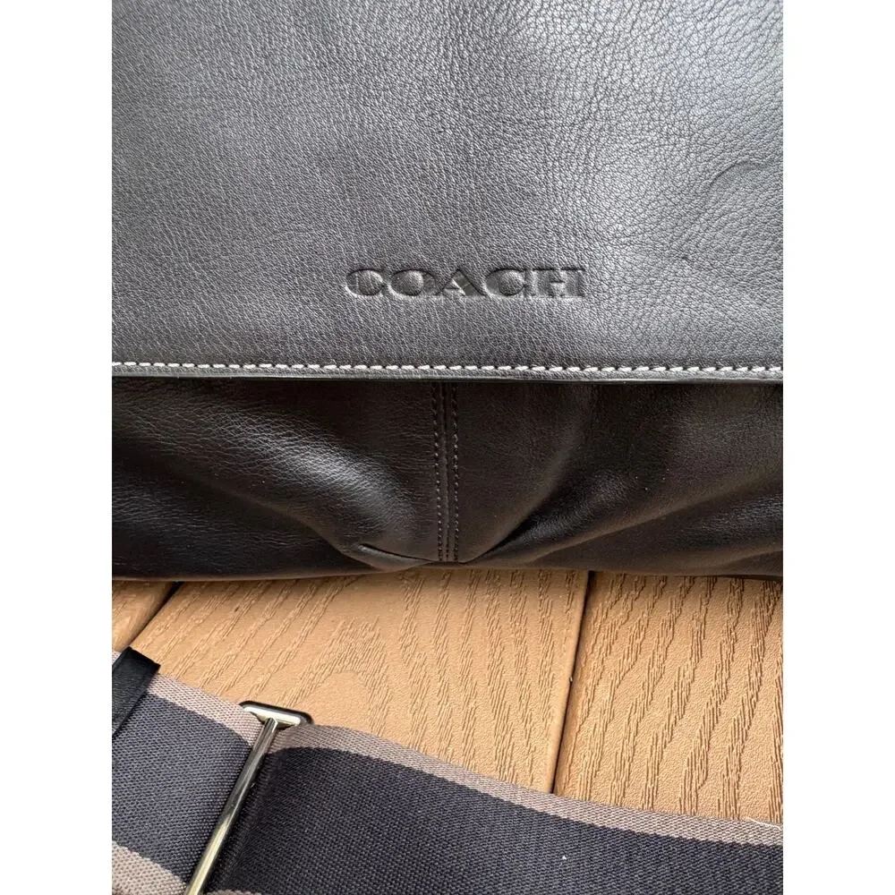 Coach HERITAGE LEATHER MESSENGER (COACH F70556) SILVER/BLACK (210